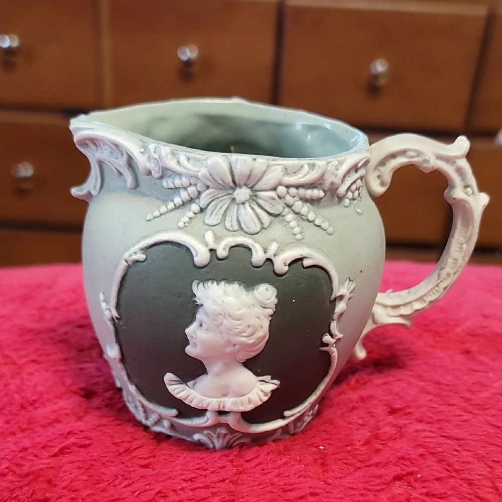 Schafer and Vater Jasperware Cameo Creamer